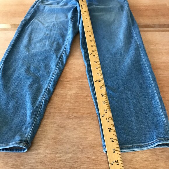 Madewell Pull On Jeans Women 29 Blue High Rise Relax Tapered Stretch Medium Wash - Picture 7 of 13